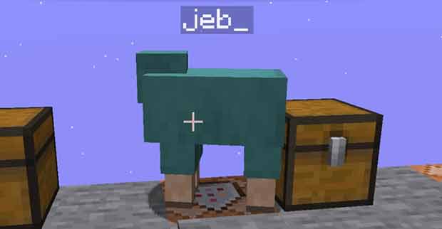 jeb_ радужная овца Minecraft